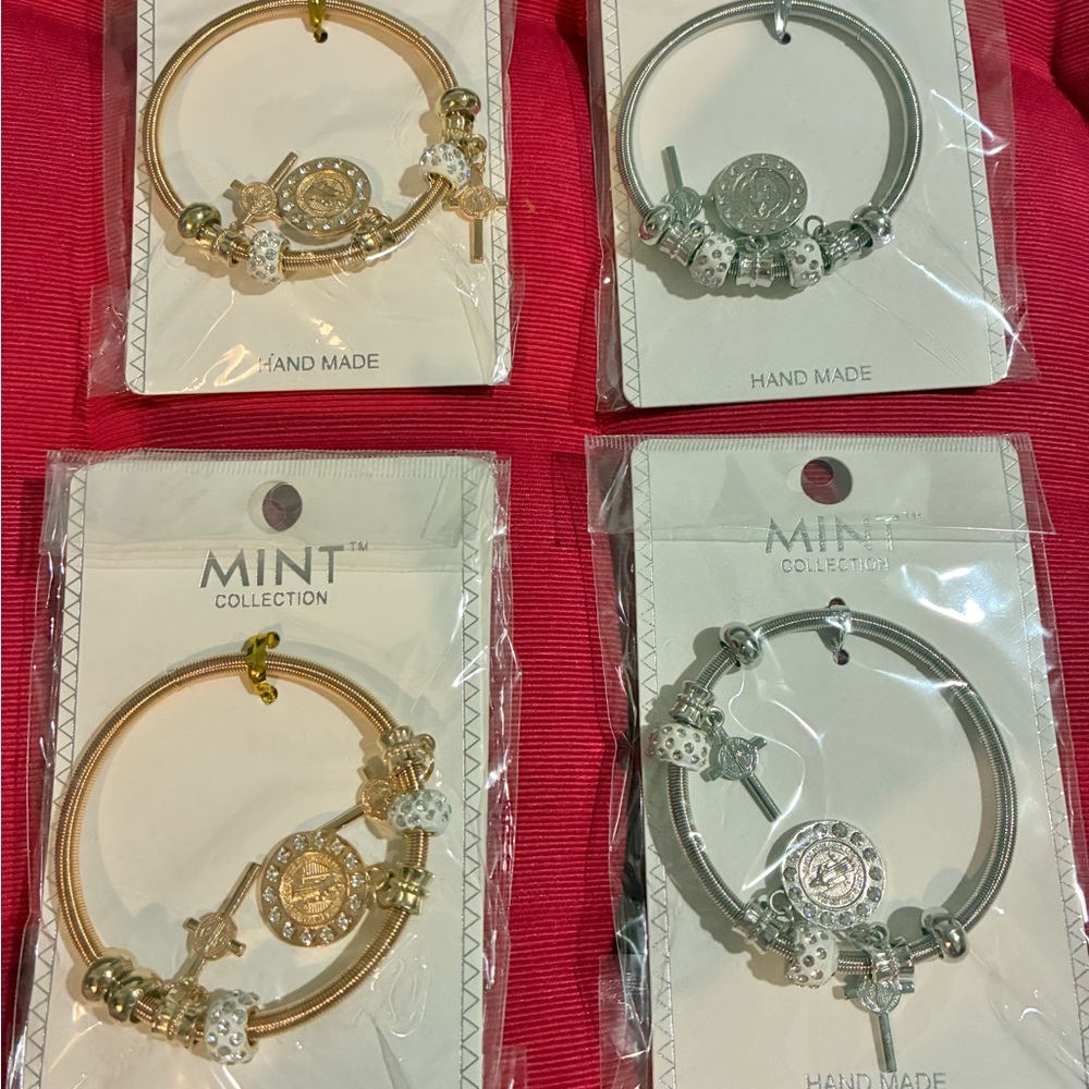 Mint Collection Gold and Silver Charm Bracelets pack of 4